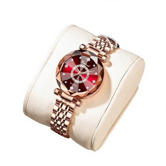 binbond montre pour femme sky diamond face (rouge)